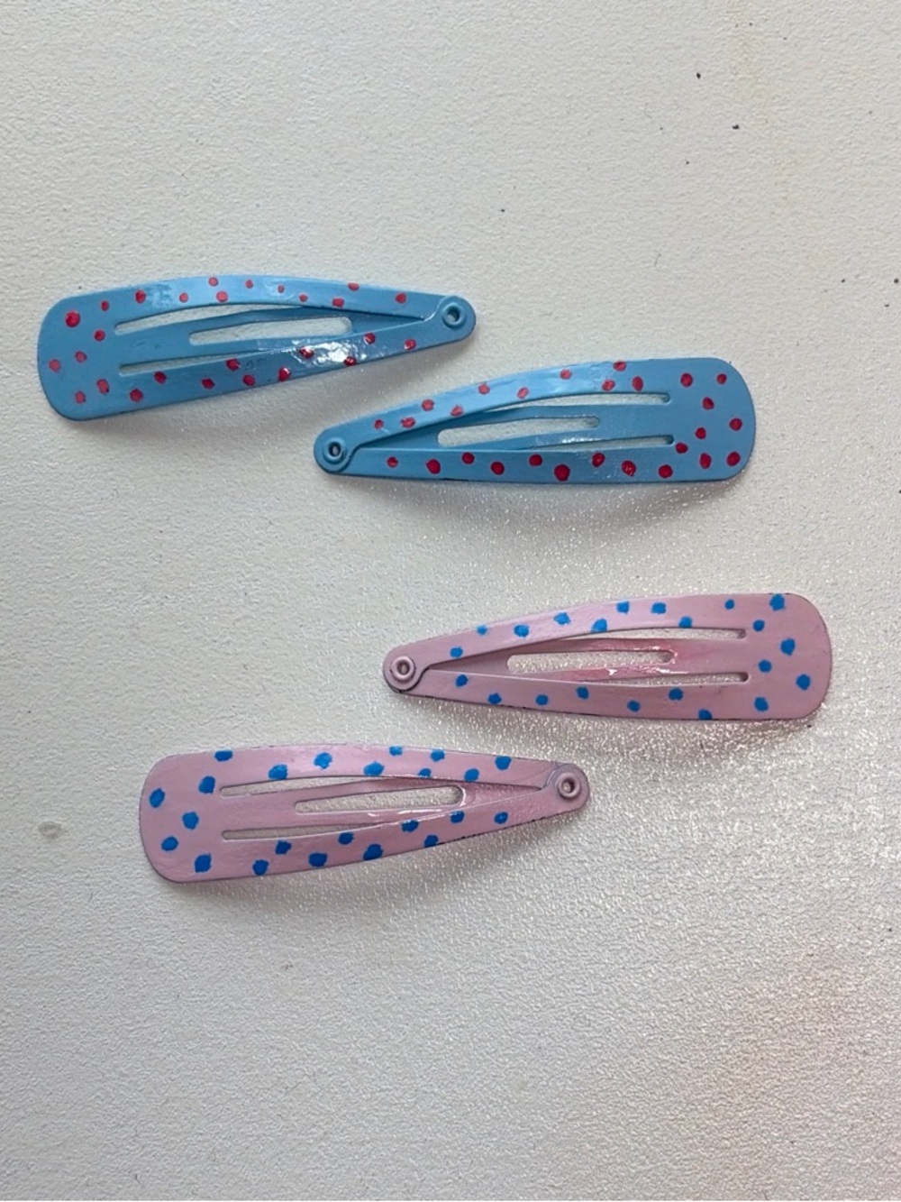 Set of 4 polkadot mix and match hair clips